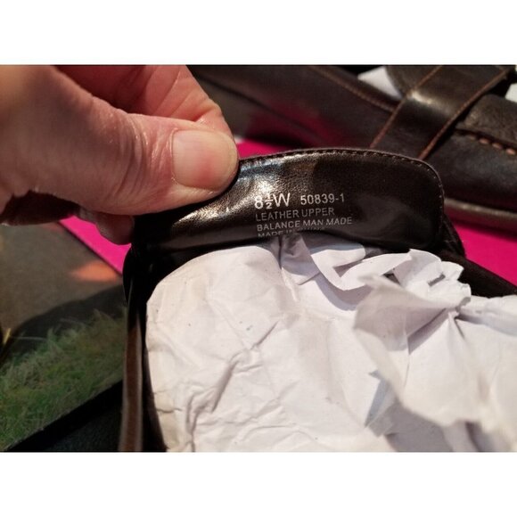 What's What Aerosoles Brown Leather Slip on Wedge Heel Loafers Shoes Womens 8.5W - Picture 5 of 7